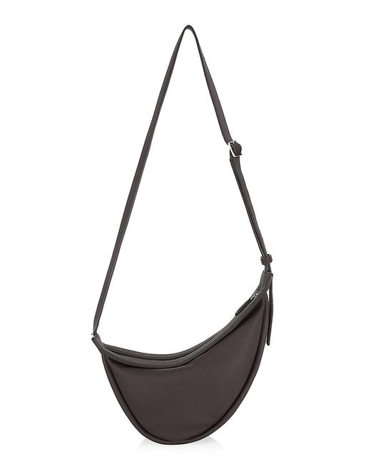 The Row Small Leather Slouchy Convertible Banana Bag in Black Lyst