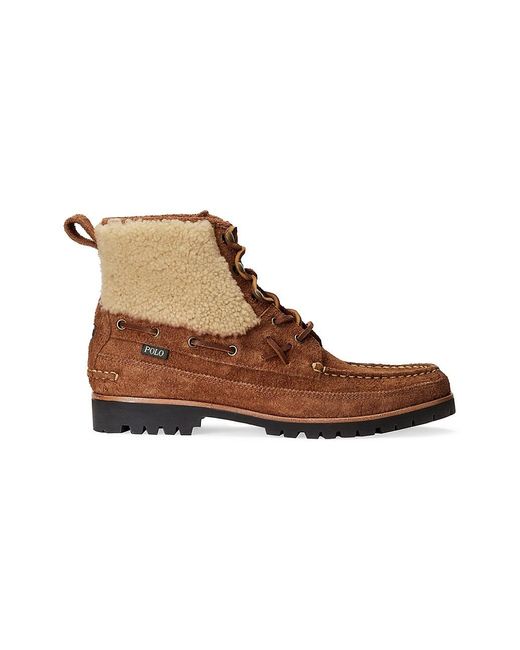 Polo Ralph Lauren Ranger Mid Suede & Faux-shearling Boots in Brown for ...
