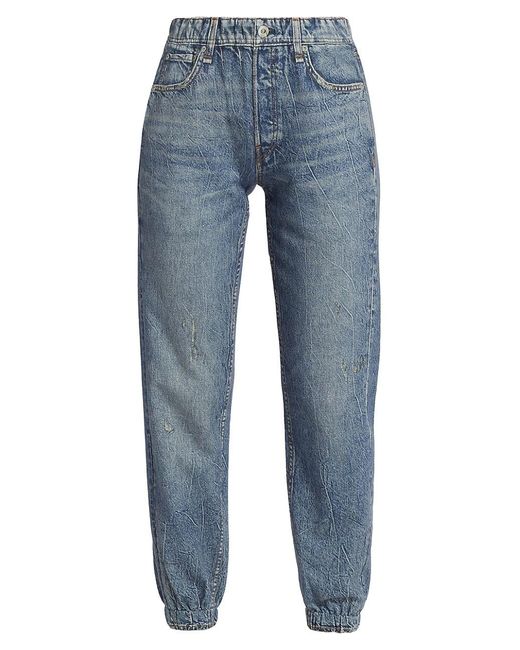 Rag & Bone Miramar Denim-print Jogger Pants in Deep (Blue) | Lyst