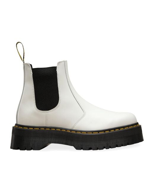 doc marten quad chelsea boots white