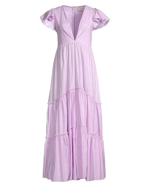 Sachin & Babi Cotton Paloma Tiered Maxi Dress in Lilac (Purple) | Lyst