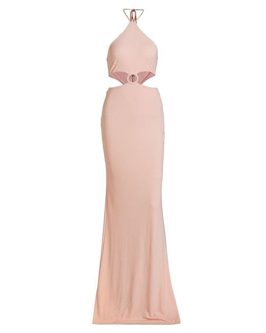 Alice + Olivia Synthetic Marguerite Cut-out Maxi Dress in Pink | Lyst