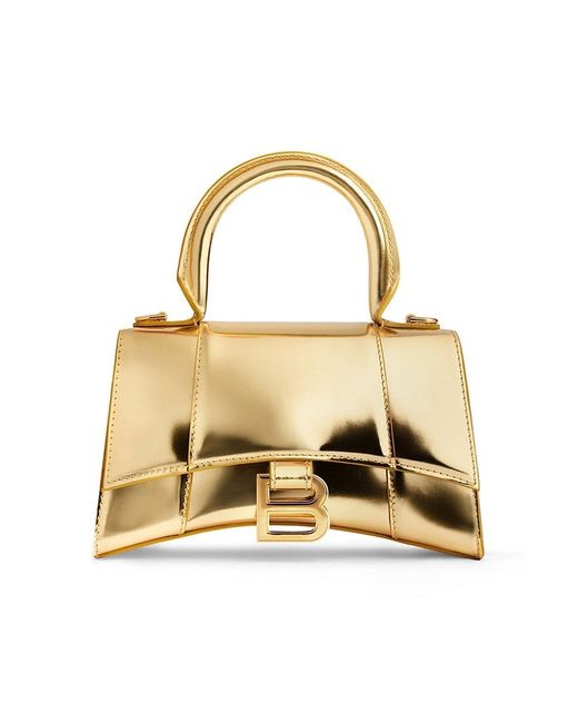 Balenciaga Hourglass Xs Top Handle Handbag Mirror Effect in Metallic Lyst