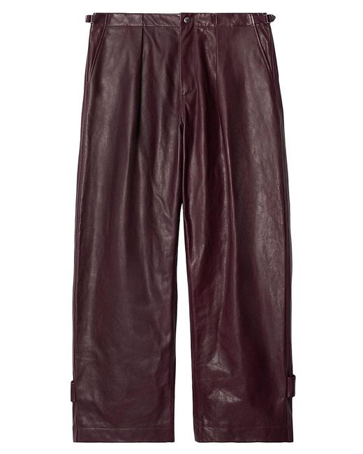Burberry Leather Pants in Purple for Men Lyst