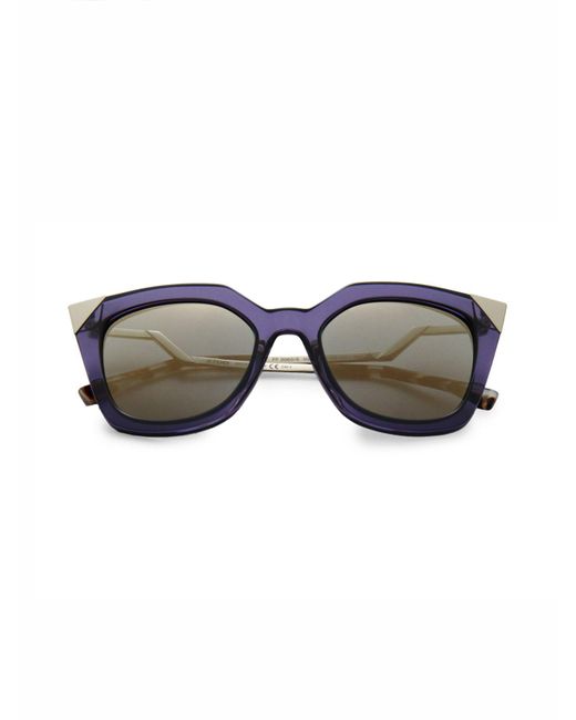 Fendi Zig zag 52mm Cat Eye Sunglasses in Blue Lyst Fendi Zig zag 52mm Cat Eye Sunglasses in Blue Lyst