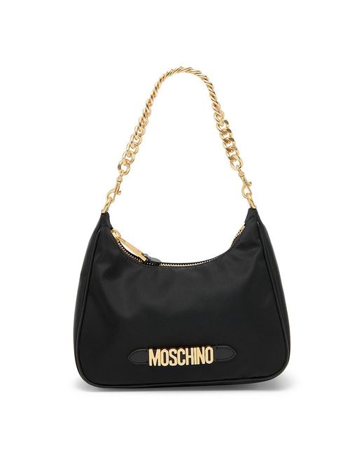 Moschino Synthetic Nylon Hobo Bag in Black | Lyst