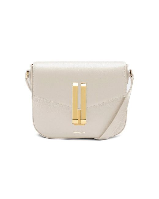 DeMellier Small Vancouver Leather Crossbody Bag in White