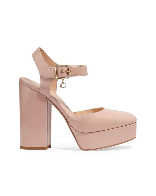 COACH Isabella Patent Leather Platform Pumps in Pink Lyst