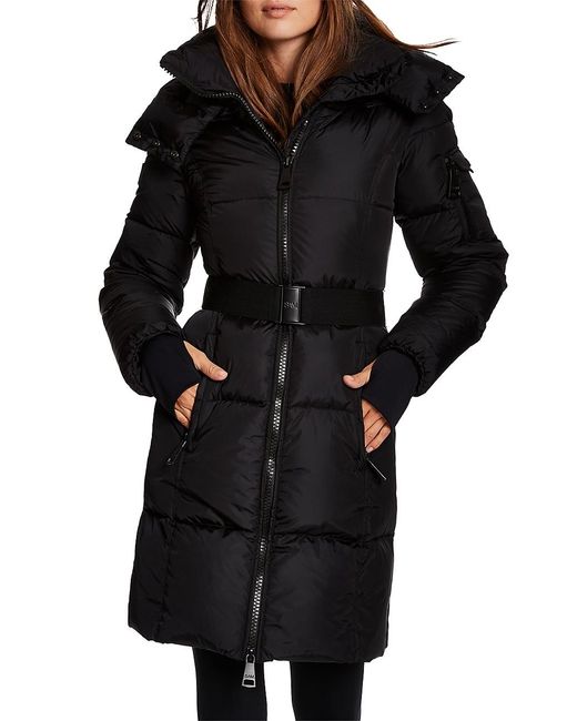 Sam. Noho Belted Matte Shell Down Puffer Coat in Black | Lyst