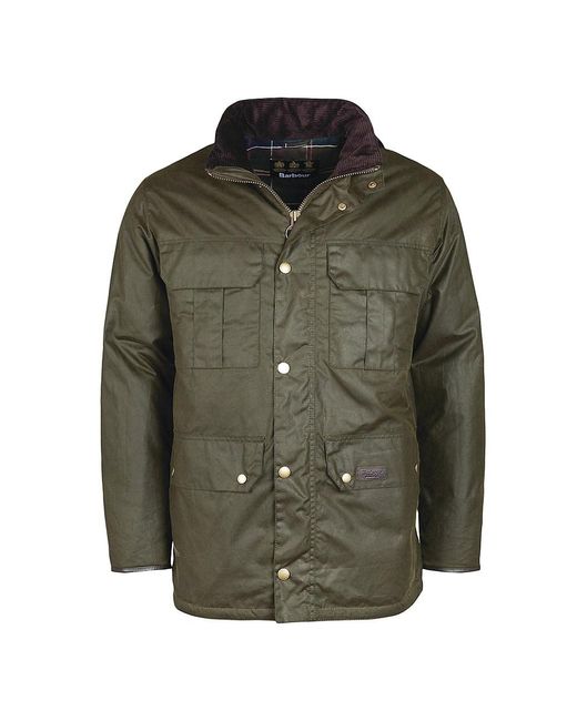 Barbour Malcolm Waxed Cotton Jacket in Green for Men | Lyst