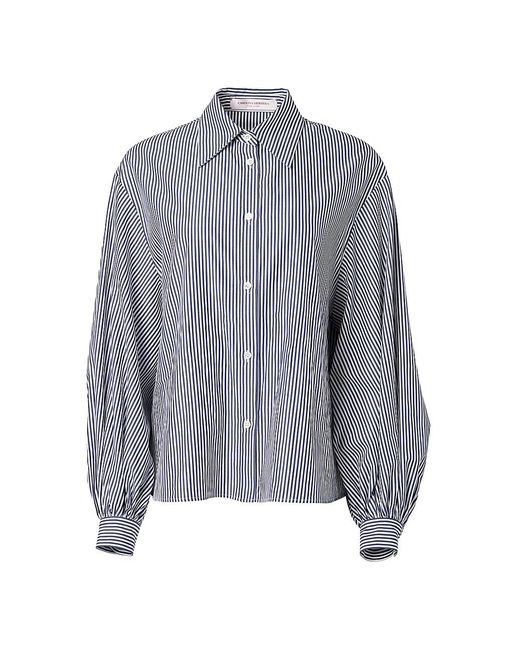 Carolina Herrera Cotton Balloon-sleeve Button-down Shirt in White Blue ...