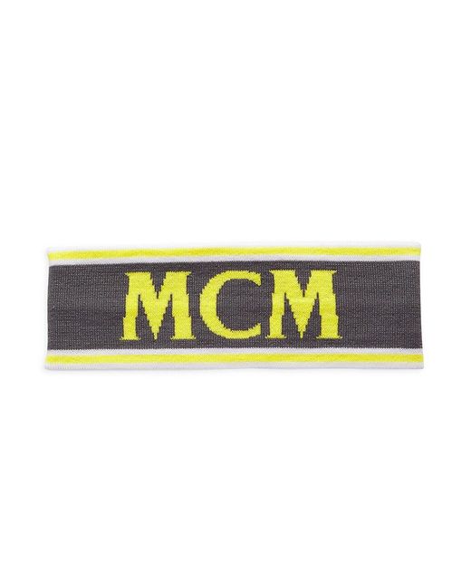 MCM Cubic Logo Monogram Wool Headband in Grey (Gray) for Men Lyst