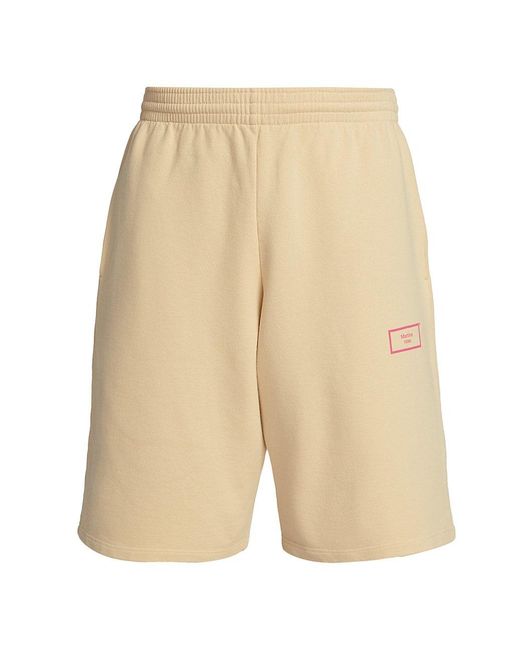 Martine Rose Cotton Logo Jogger Shorts in Stone (Natural) for Men | Lyst
