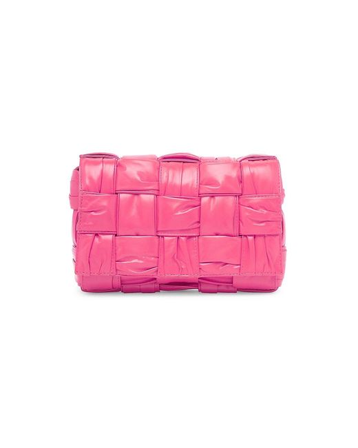 Bottega Veneta Plissé Padded Cassette Leather Crossbody Bag in Pink | Lyst