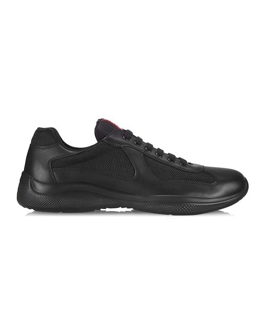 new america's cup patent leather and technical fabric sneakers