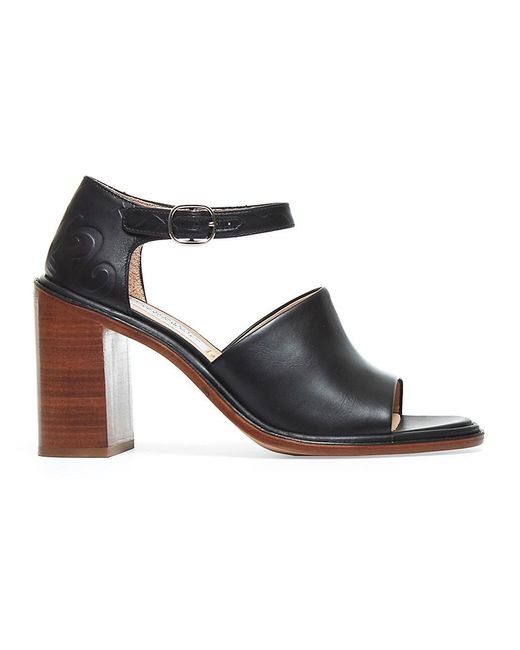Gabriela Hearst Beau Leather Block-heel Sandals in Black | Lyst