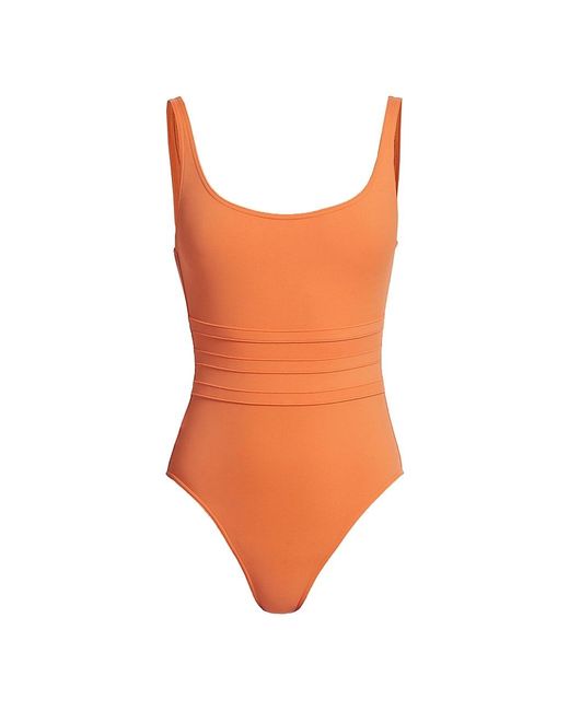 Eres Synthetic Asia Low-back Roundneck One-piece Swimsuit in Orange | Lyst