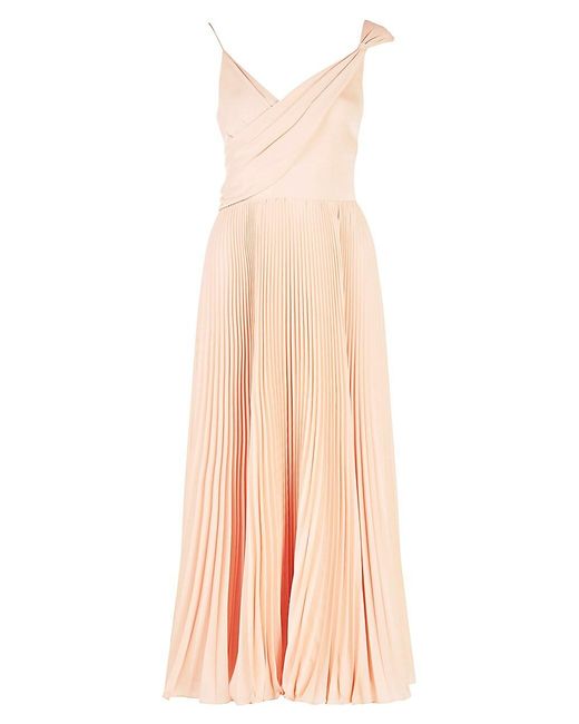 THEIA Synthetic Cara Pleated Cocktail Dress in Pink | Lyst