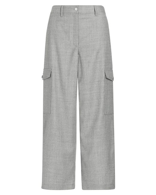 Theory Cropped Wool Cargo Pants in Gray | Lyst