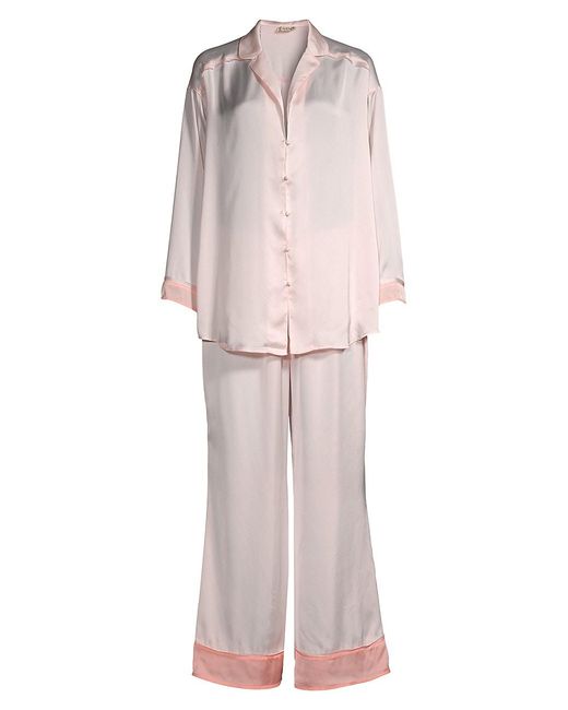 Free People Satin Dreamy Days Pajama Set in Washed Black (Pink) | Lyst