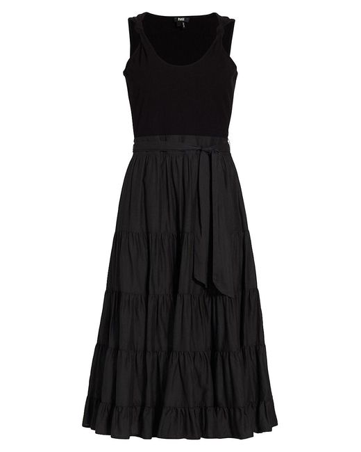 PAIGE Samosa Cotton-blend Dress in Black | Lyst