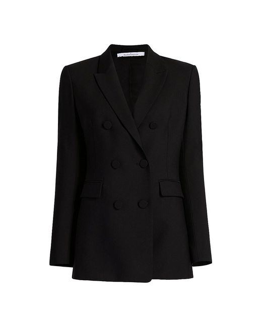 Another Tomorrow Core Double-breasted Merino Wool Jacket in Black | Lyst