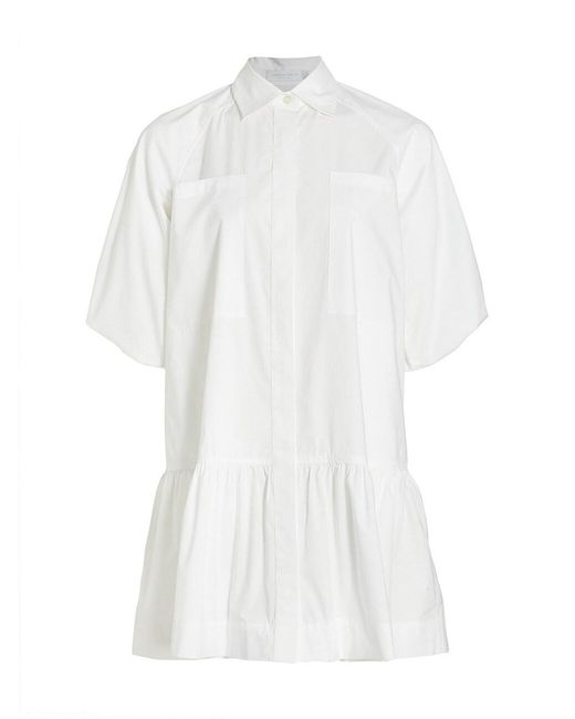 Jonathan Simkhai Crissy Cotton Poplin Mini Shirtdress in White | Lyst