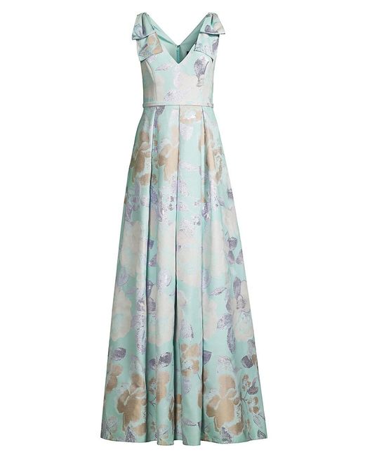 aidan mattox floral jacquard ball gown