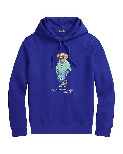 Polo Ralph Lauren Polo Bear Cotton Hoodie Sweatshirt in Blue for Men | Lyst