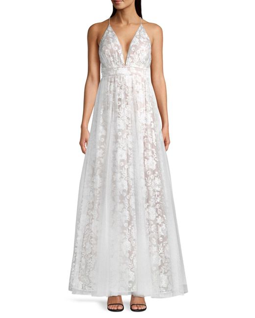 aidan aidan mattox embroidered mesh ball gown