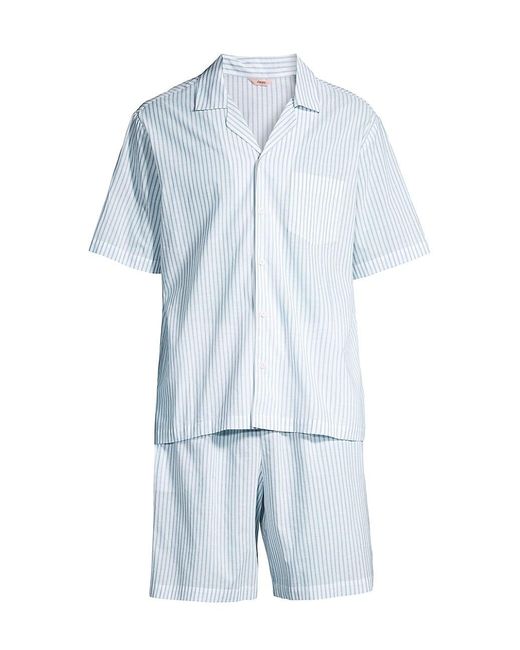 Eberjey 2-piece Striped Sandwashed Cotton Pajama Set in Blue for Men | Lyst