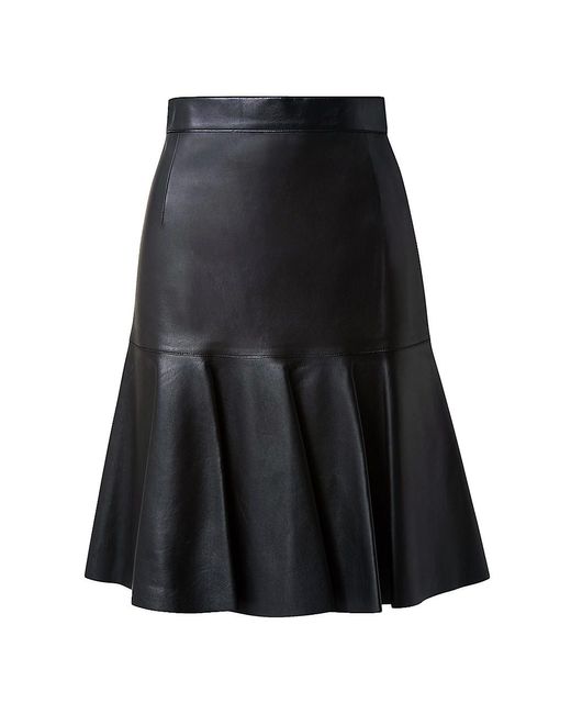 Akris Punto Pleated Vegan Leather Skirt in Black | Lyst