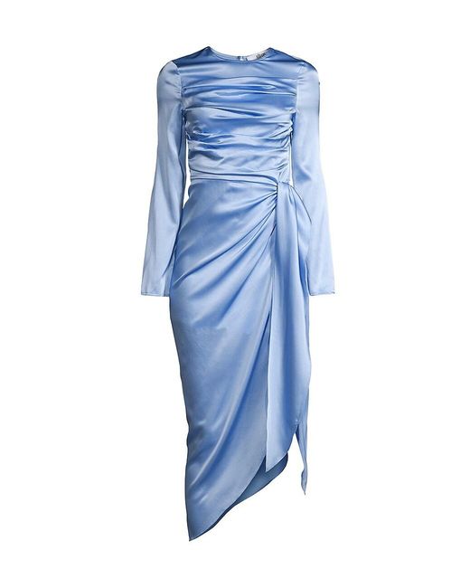 AIIFOS Christy Stretch Silk Midi-dress in Light Blue (Blue) | Lyst