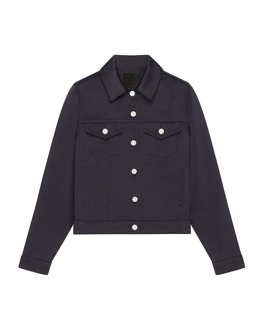 Givenchy Jacket In Satin And Denim in Blue | Lyst