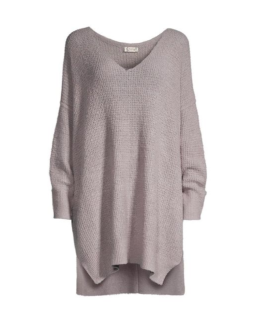 Free People C.o.z.y Tunic Sweater in Gray | Lyst
