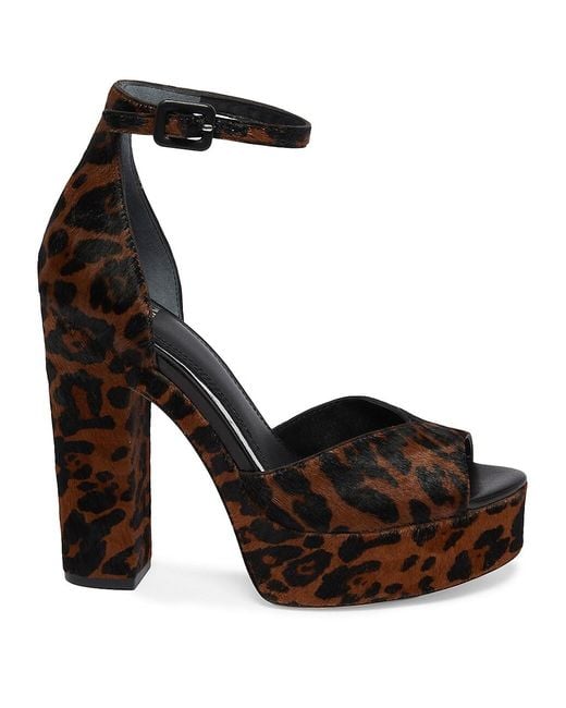 PAIGE Leather Camryn Leopard Platform Anklestrap Sandals in Black Lyst
