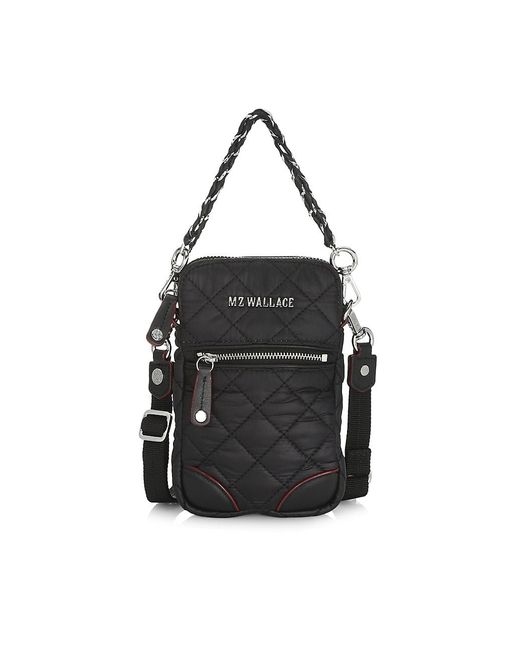 MZ Wallace Micro Crosby Quilted Nylon Crossbody Bag in Black Lyst