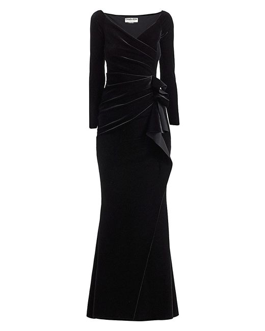Chiara Boni Silveria Velvet Wrap Gown 