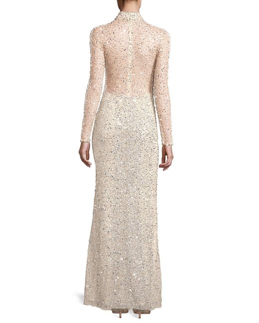 parker black leandra sequin gown