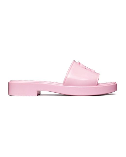 Tory Burch Eleanor Jelly Platform Slides in Pink | Lyst