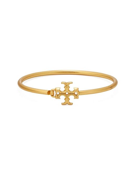 Tory Burch Kira 18k Goldplated Logo Bangle in Metallic Lyst