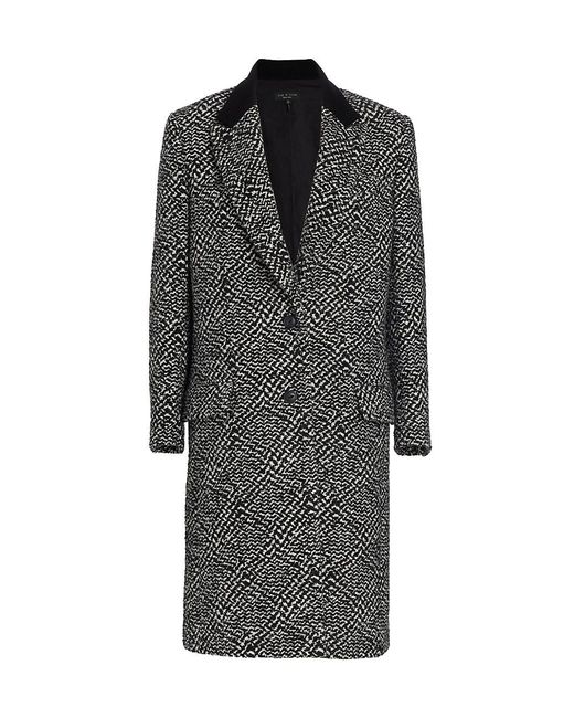 Rag & Bone Wooster Wooly Coat in Black White (Gray) | Lyst