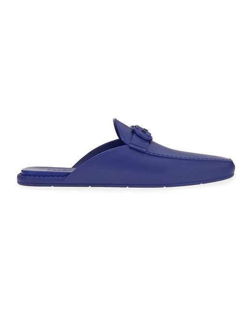 Ferragamo Leather Jelly Mule Sandals in Blue for Men | Lyst