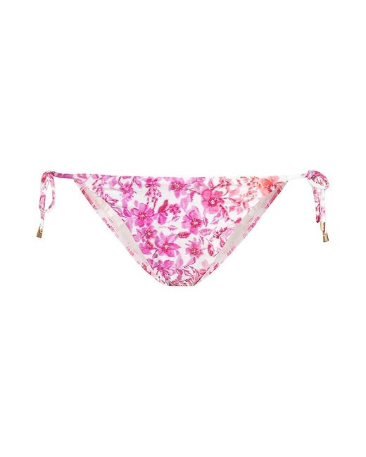 PQ Swim Synthetic Floral Embroidered Bikini Bottom in Pink | Lyst