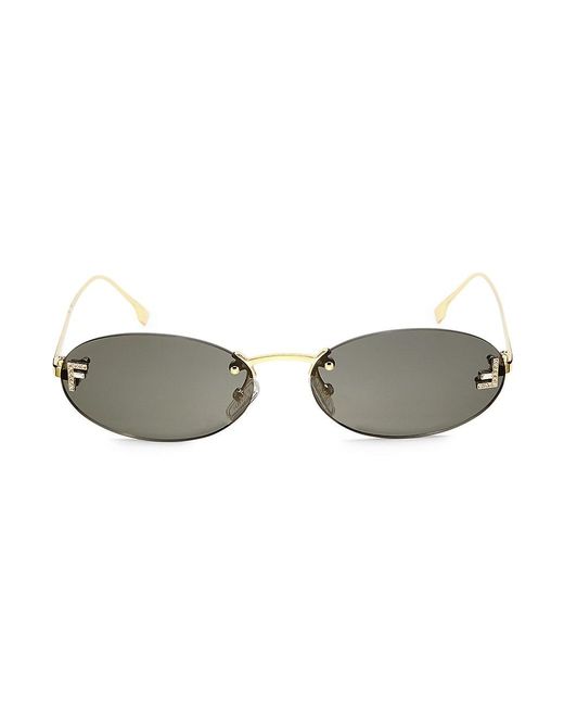 Fendi First 54mm Oval Sunglasses in Black | Lyst