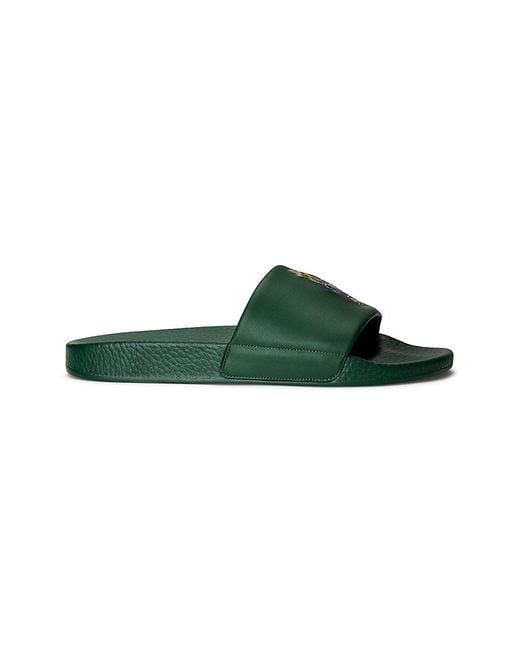 Polo Ralph Lauren Polo Bear Slide Sandals in Green for Men | Lyst