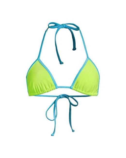 Frankie's Bikinis Synthetic Tia Terry Bikini Top in Green | Lyst