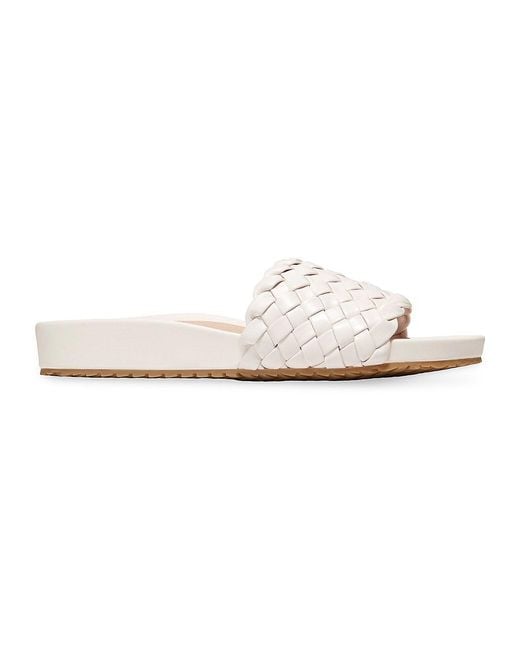 Cole Haan Mojave Woven Leather Slides in Ivory (White) | Lyst