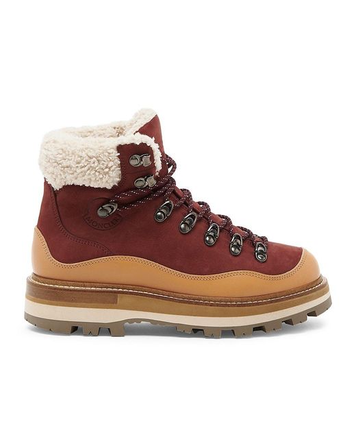 Moncler Peka Trek Suede Hiking Boots in Brown | Lyst
