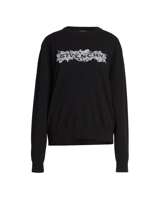 Givenchy Logo Cashmere Sweater in Black White (Black) | Lyst